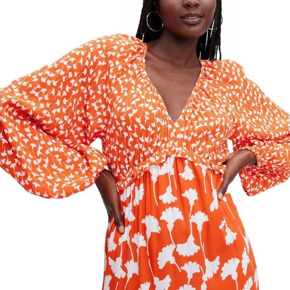 NWT V-Neck Ginkgo Cherry Tomato Maxi Dress DVF for Target - Picture 4 of 7